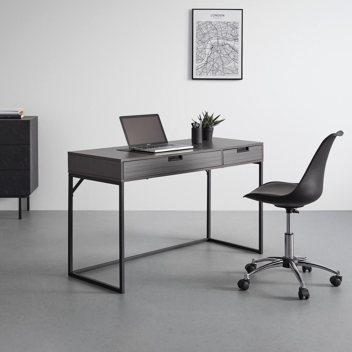 Psací stůl AURORA - černá/barvy vlašských ořechů, Moderní, kov (120/50/76cm) - Bessagi Home