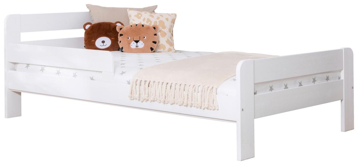 Bett Bennet Weiß Inkl. Absturzsicherung, 120x200 Cm - Weiß, MODERN, Holz/Textil (120/200cm) - MID.YOU