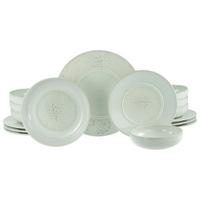 Tafelservice Unico Toscania Steinzeug, Creme, 16-teilig - Creme/Weiß, Basics, Keramik - Creatable