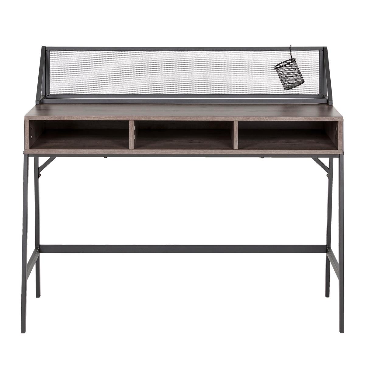 Psací stůl LENA dekor ořech - černá/barvy ořechu, Moderní, kov (110/50/96cm) - Bessagi Home