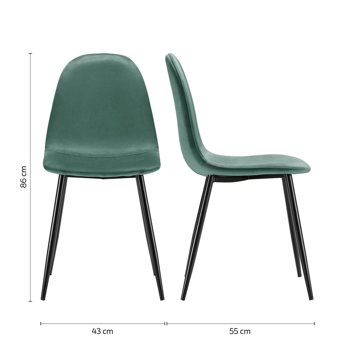 Zamatová Stolička Lio Zelená - zelená, Moderný, kov/drevo (43/86/55cm) - Bessagi Home