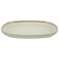 Servierplatte Aus Steingut, Uno B: 33 Cm, Sandfarben, Oval - Sandfarben, Basics, Keramik (33cm) - Creatable