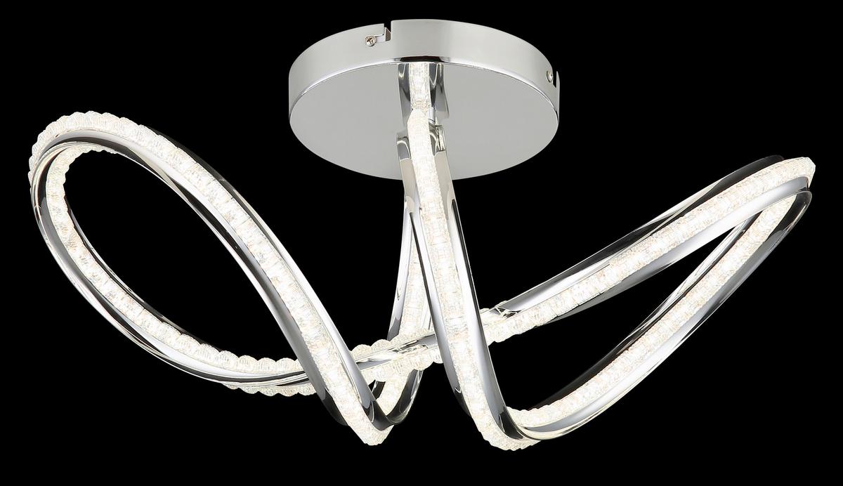 LED-Deckenleuchte 2700-6000k. 40w - Klar/Chromfarben, Design, Kunststoff/Metall (50/25/25cm) - Globo