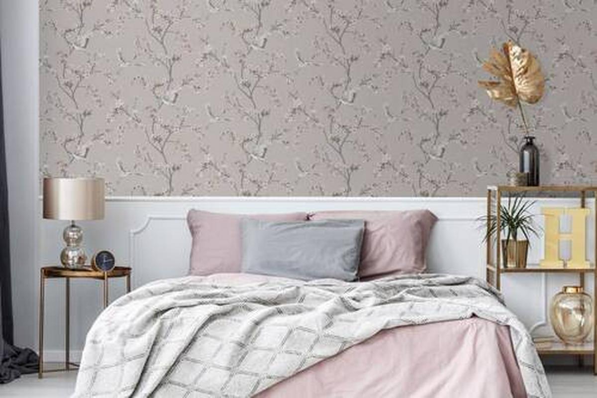 Vliestapete Alexa Kran, Taupe/Rosa - Taupe/Rosa, Basics, Papier/Kunststoff (52/1000cm)