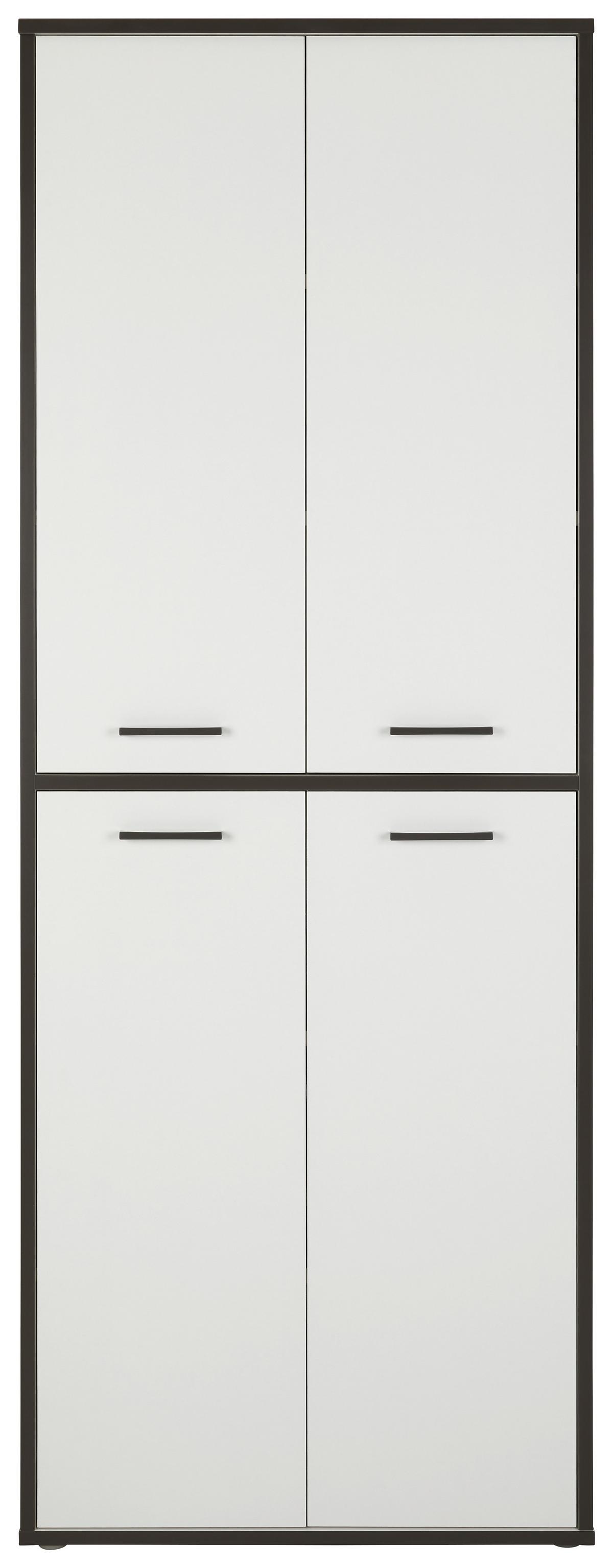 Viacúčelová skriňa KEFLAVIK -EXKLUSIV - sivá/biela, Modern, kompozitné drevo/plast (84,5/226,4/41,5cm) - Mömax