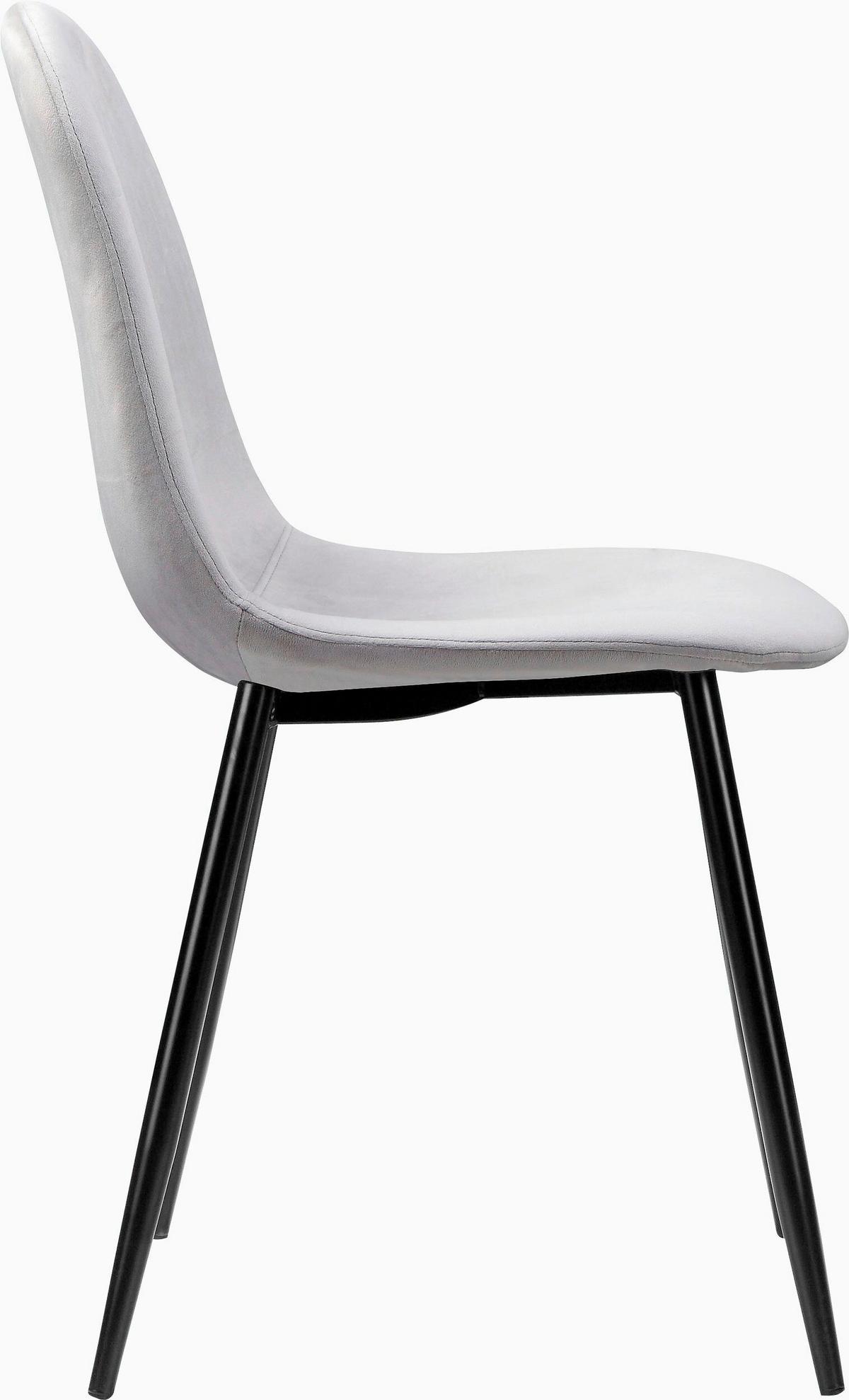 Stuhl-Set Monza Grau B: 44cm 4--Teilig - Schwarz/Grau, Design, Textil/Metall (44/87/51cm) - MID.YOU