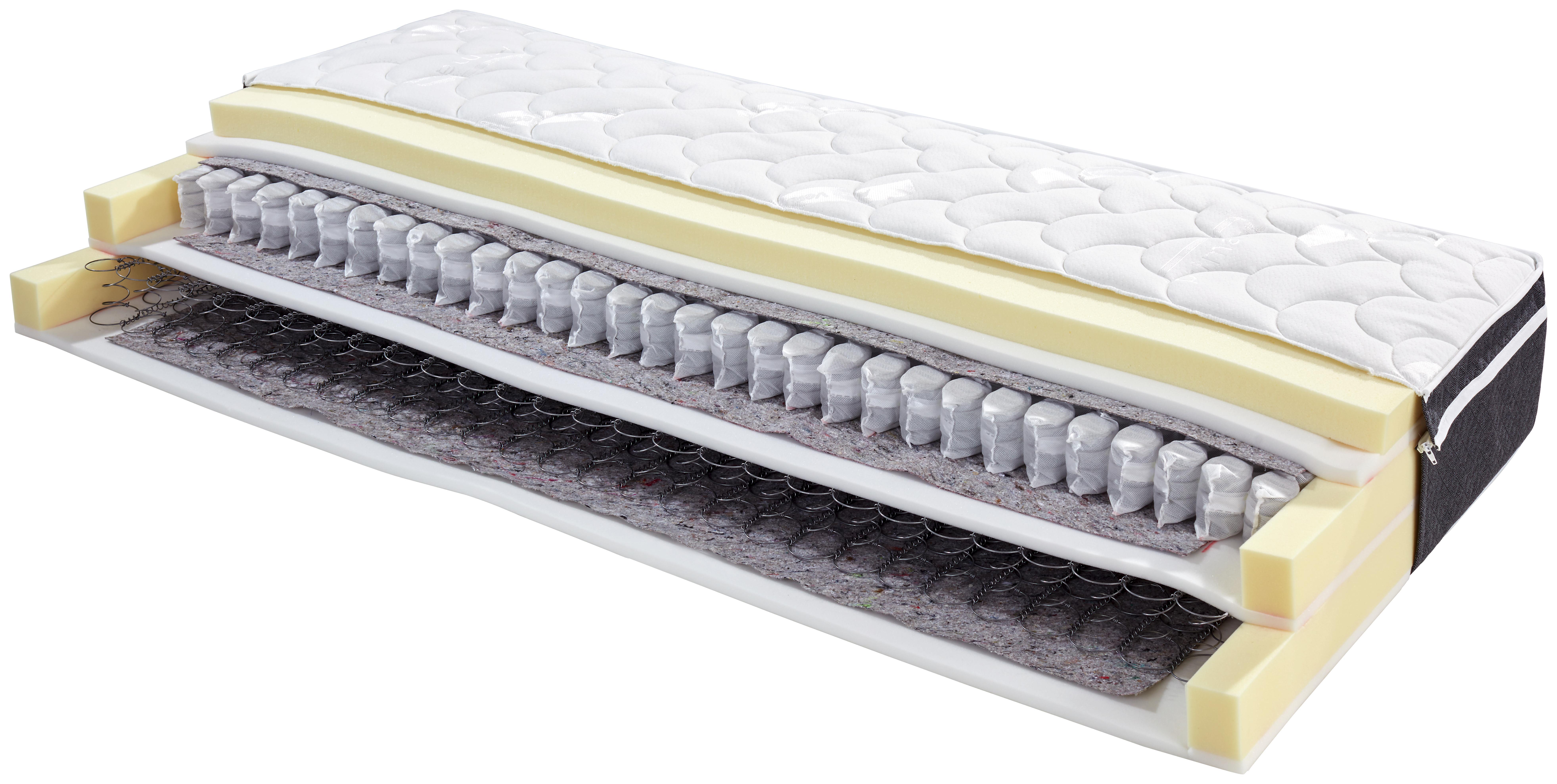 Boxspringmatratze Matrix Hybrid H2 160x200 - Weiß, Textil (160/200cm) - Primatex Deluxe