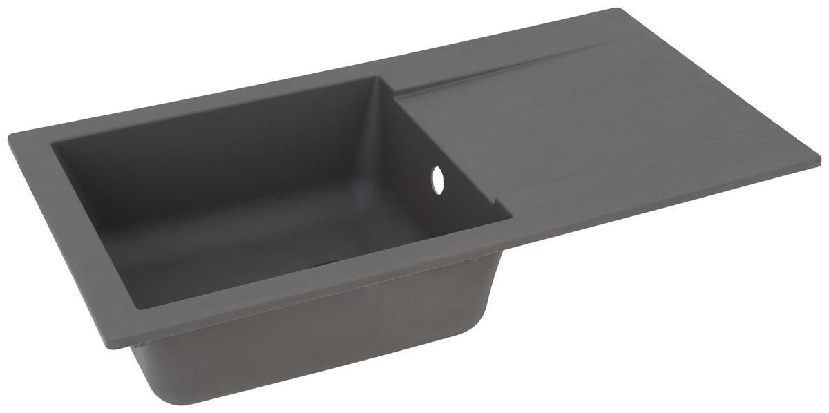 Spüle Respekta Denver Kunststein Bxt: 78x43,5 cm - Grau, Trend, Glas/Kunststoff (78/17/43,5cm) - Respekta