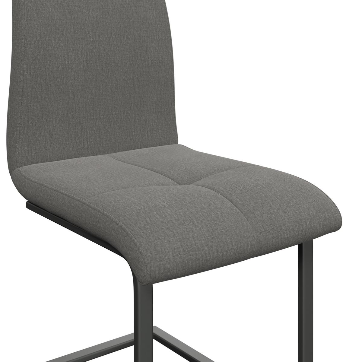 Schwingstuhl Tristan Webstoff grau, B: 41cm - Schwarz/Grau, MODERN, Holz/Textil (41/102/58cm) - James Wood