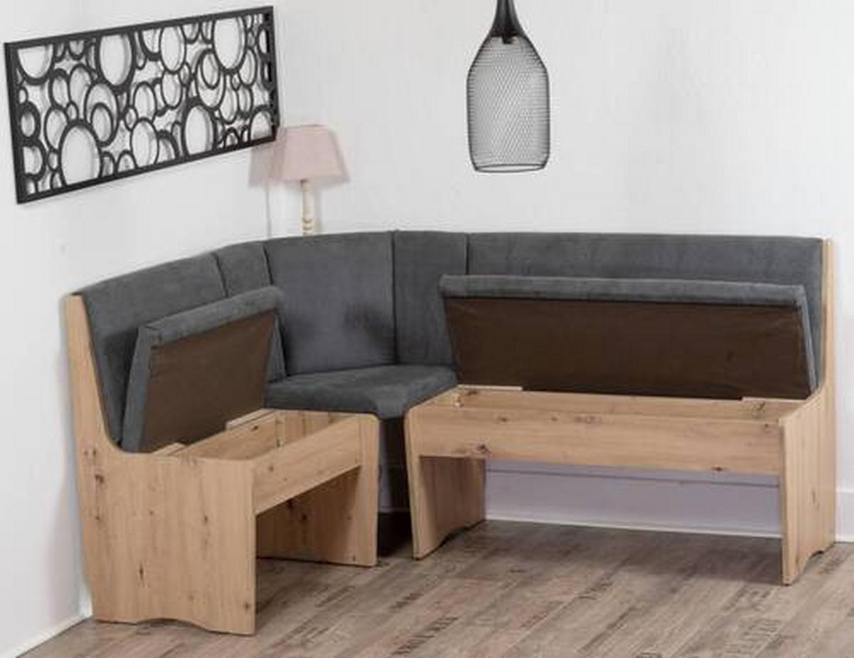 Eckbankgruppe Duisburg Vaduar Titanic Grau/eiche D. B: 125cm - Eiche Artisan/Grau, KONVENTIONELL, Holz/Holzwerkstoff (125/89/165cm) - MID.YOU