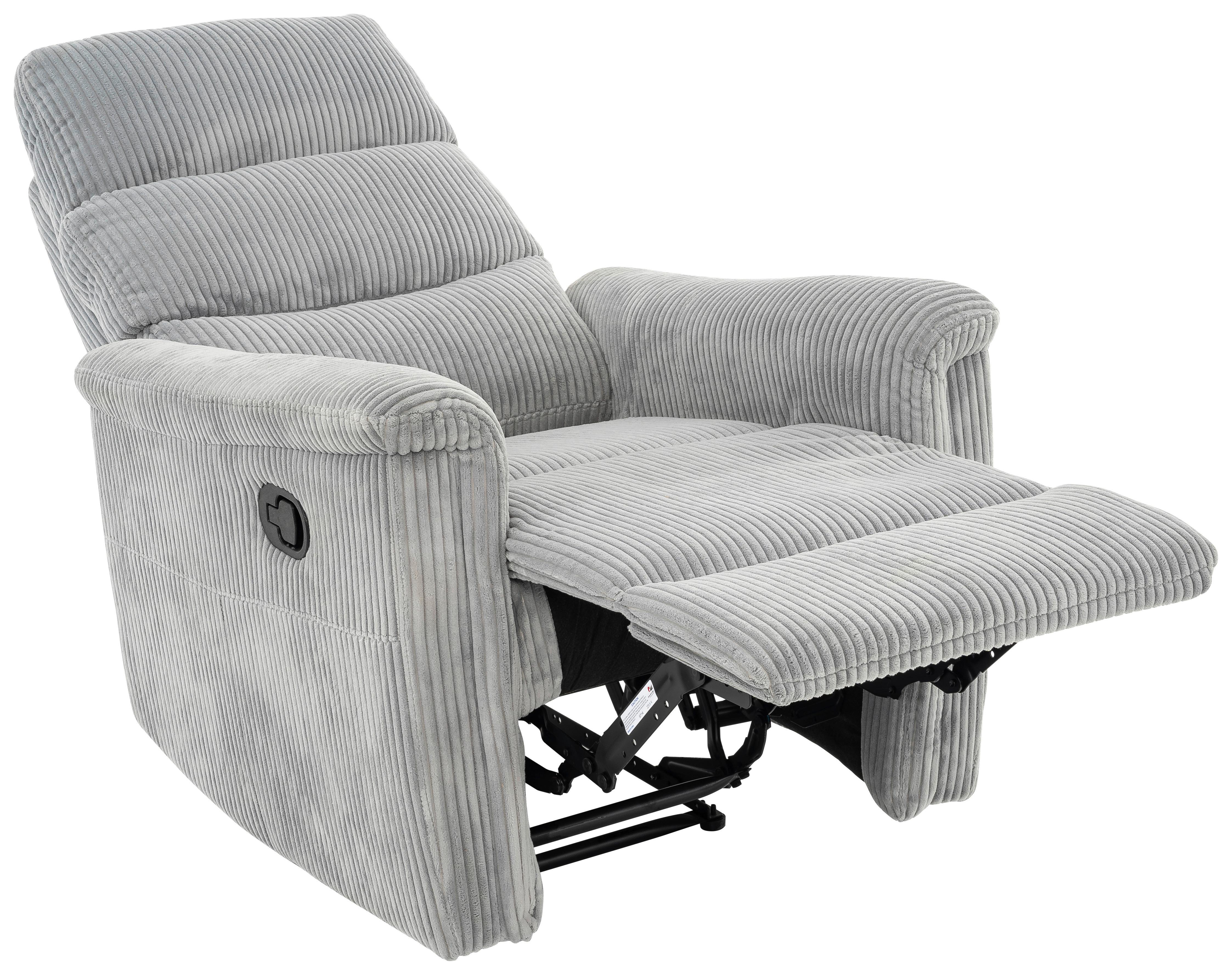 Relaxsessel Xeno Hellgrau B: 78 Cm - Hellgrau/Schwarz, Design, Textil/Metall (78/108/89cm) - Livetastic