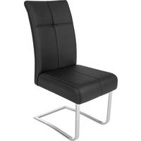 Schwingstuhl Rab Lederlook Schwarz Gepolstert - Schwarz, MODERN, Leder/Metall (44/100/50cm) - Ondega