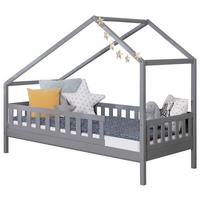 Hausbett Lou Hellgrau B: 90 Cm - Hellgrau/Naturfarben, MODERN, Holz (90/200cm) - MID.YOU