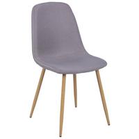 Vierfußstuhl Mona Leinenoptik Grau - Eichefarben/Grau, MODERN, Holz/Textil (44/87/56cm)