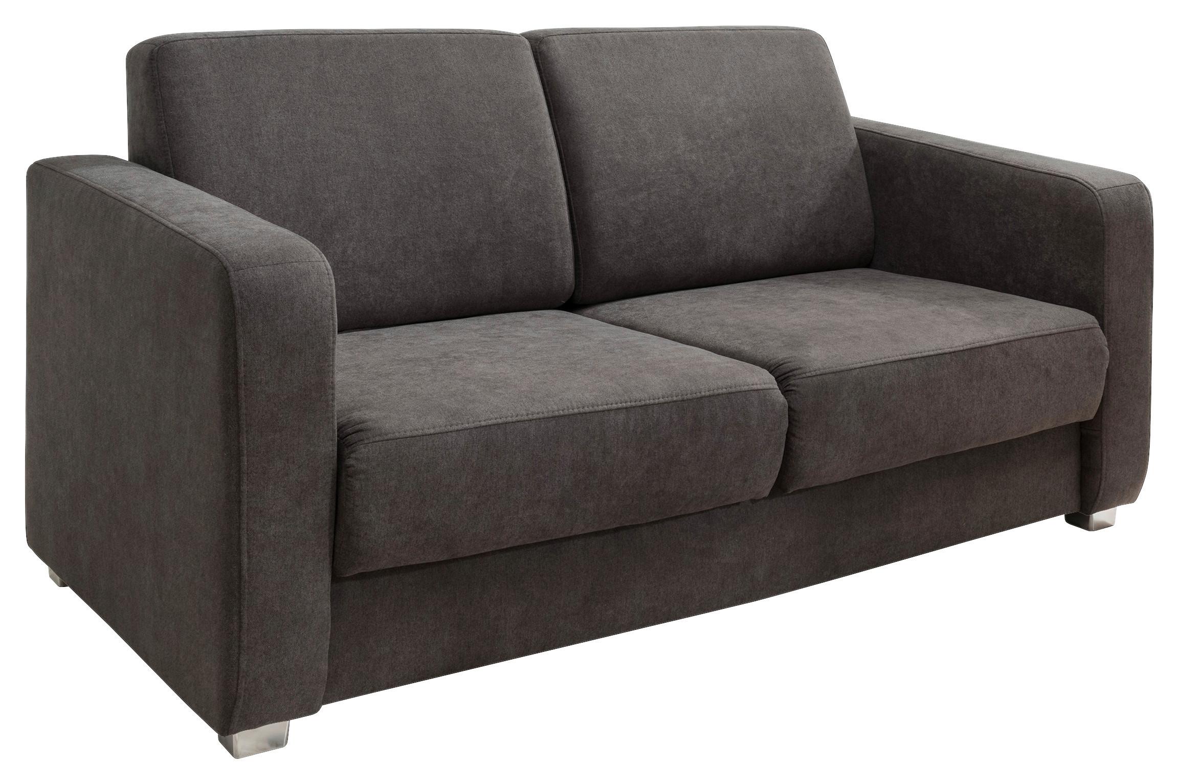 2-sitzer-sofa Mit Schlaffunkt. Mia Dunkelbraun - Chromfarben/Dunkelbraun, Basics, Textil (159/88/87cm) - Livetastic