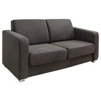 2-Sitzer-Sofa mit Schlaffunktion Mia Dunkelbraun - Chromfarben/Dunkelbraun, Basics, Textil (159/88/87cm) - Livetastic