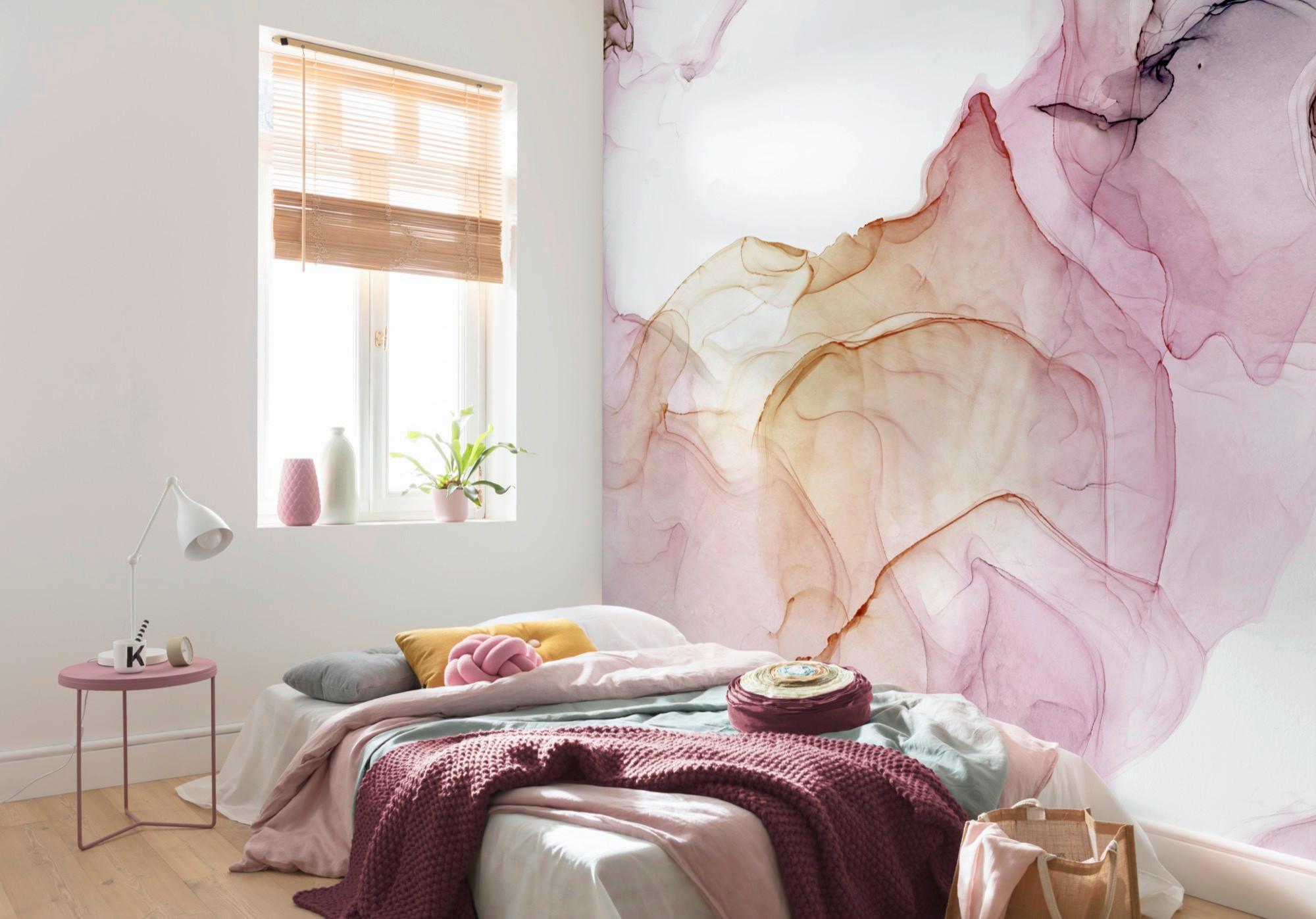 Fototapete Shiny Fluid - Gelb/Rosa, Trend, Papier (400/280cm) - Komar