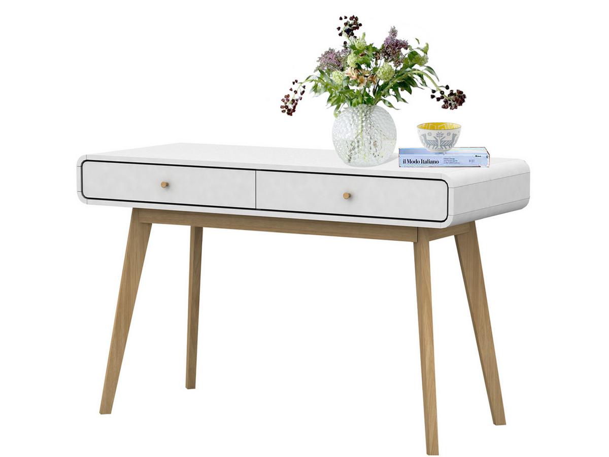 SCHREIBTISCH Cassie Weiß L: 120cm - Eichefarben/Weiß, Design, Holzwerkstoff (120/79/50cm) - MID.YOU