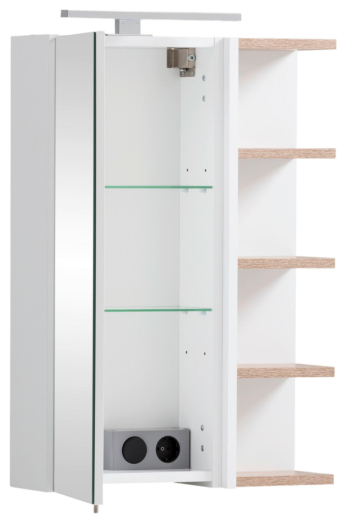 Spiegelschrank Lugo - Weiß, MODERN, Glas/Holzwerkstoff (50/74,4/16cm) - MID.YOU