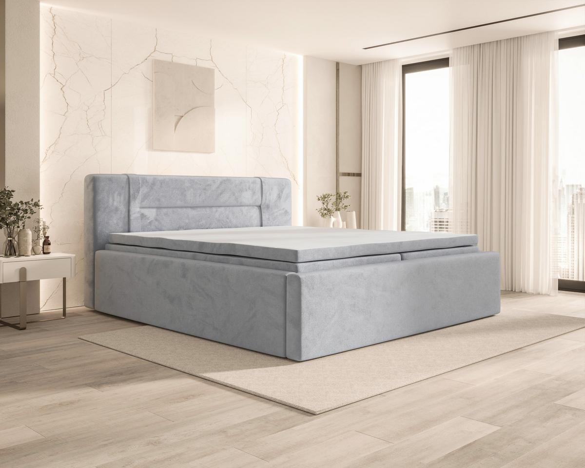 Boxbett Zako 2 Grau LF: 180x200cm - Grau, MODERN, Textil (180/200cm) - MID.YOU