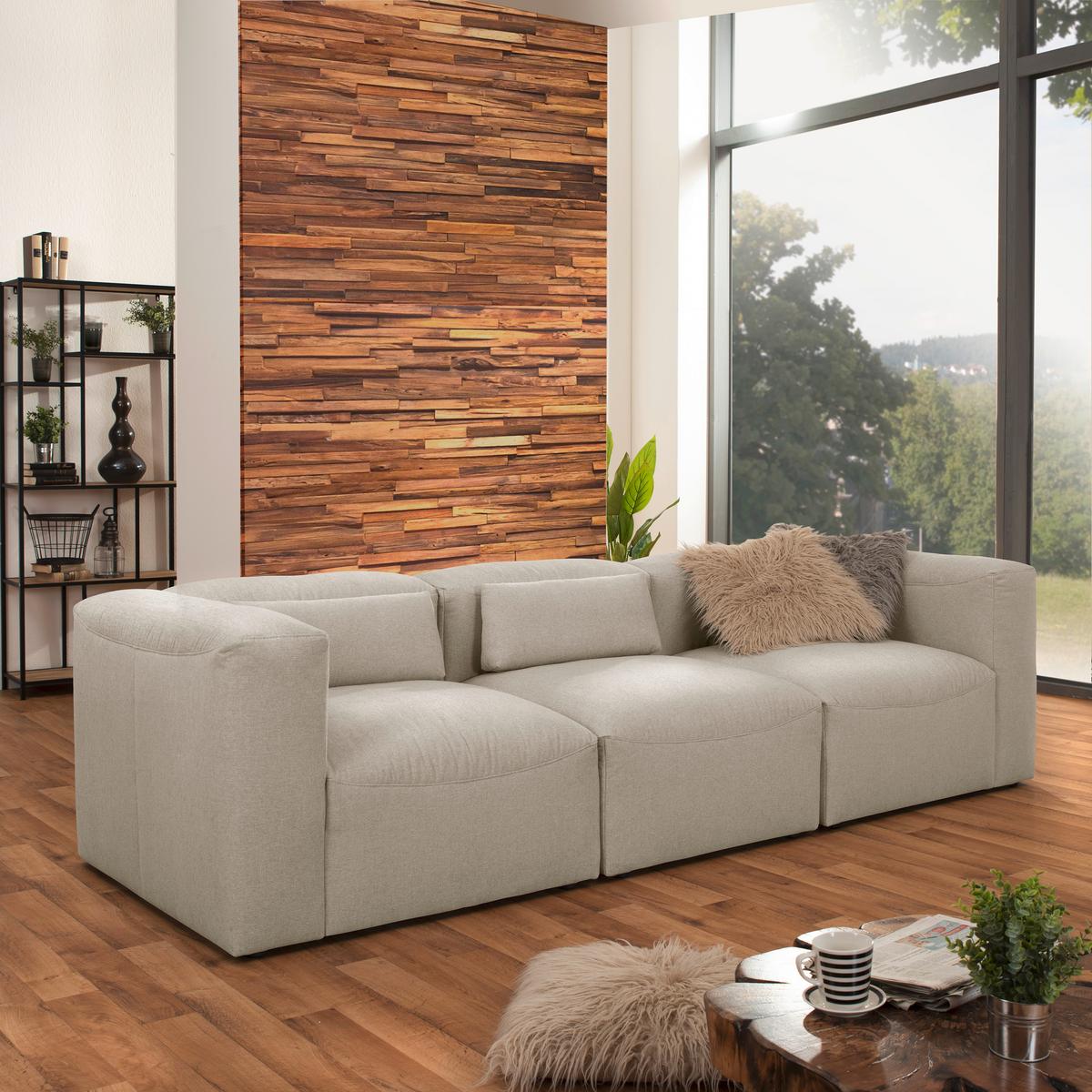Sofaelement Lena Creme Flachgewebe - Creme, Design, Textil (75/73/100cm) - Max Winzer