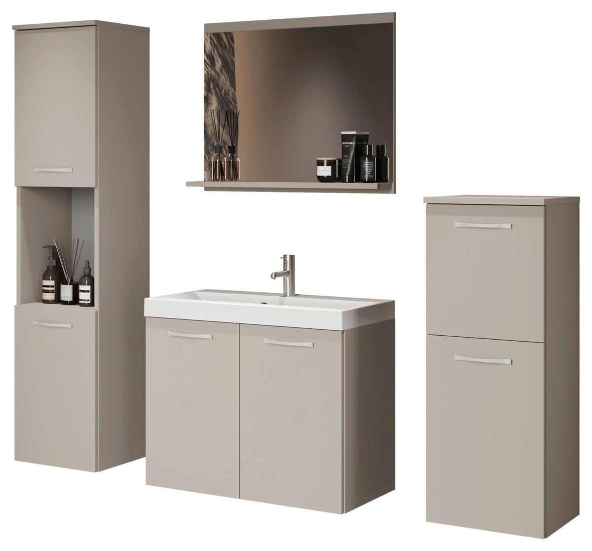 Badezimmer Malo 5-teilig Kaschmir/beige B: 120cm - Kaschmir/Beige, LIFESTYLE, Keramik/Holzwerkstoff (120,4/132,80/30,2cm) - P & B