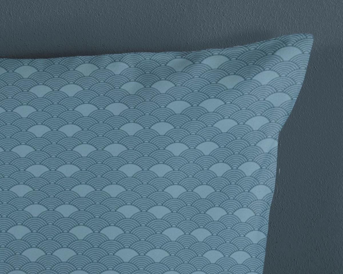 BETTWÄSCHE ASHER - Blau/Bordeaux, Design, Textil (140/200cm)