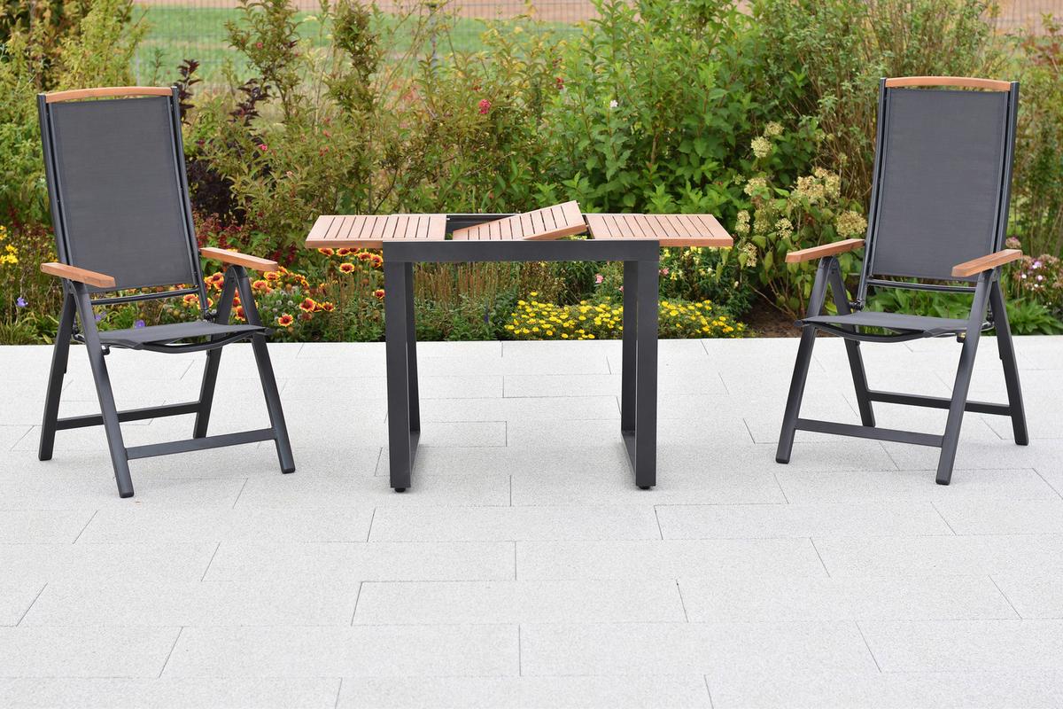 Gartenset Siena - Graphitfarben/Grau, MODERN, Holz/Textil - Gardenson