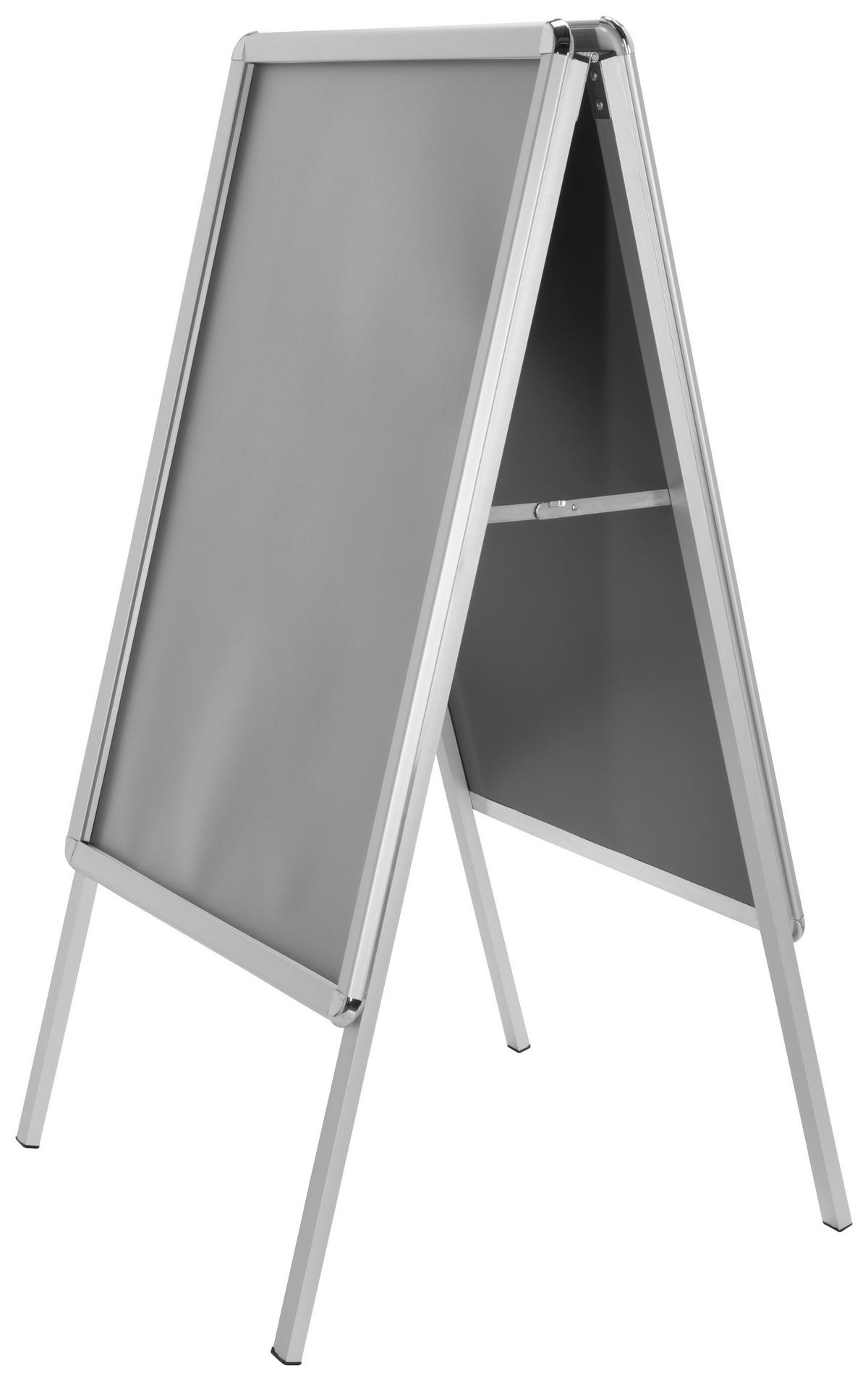 Plakatständer Agenda Ii - Silberfarben, Basics, Metall (62,5/115,5/61cm) - MID.YOU