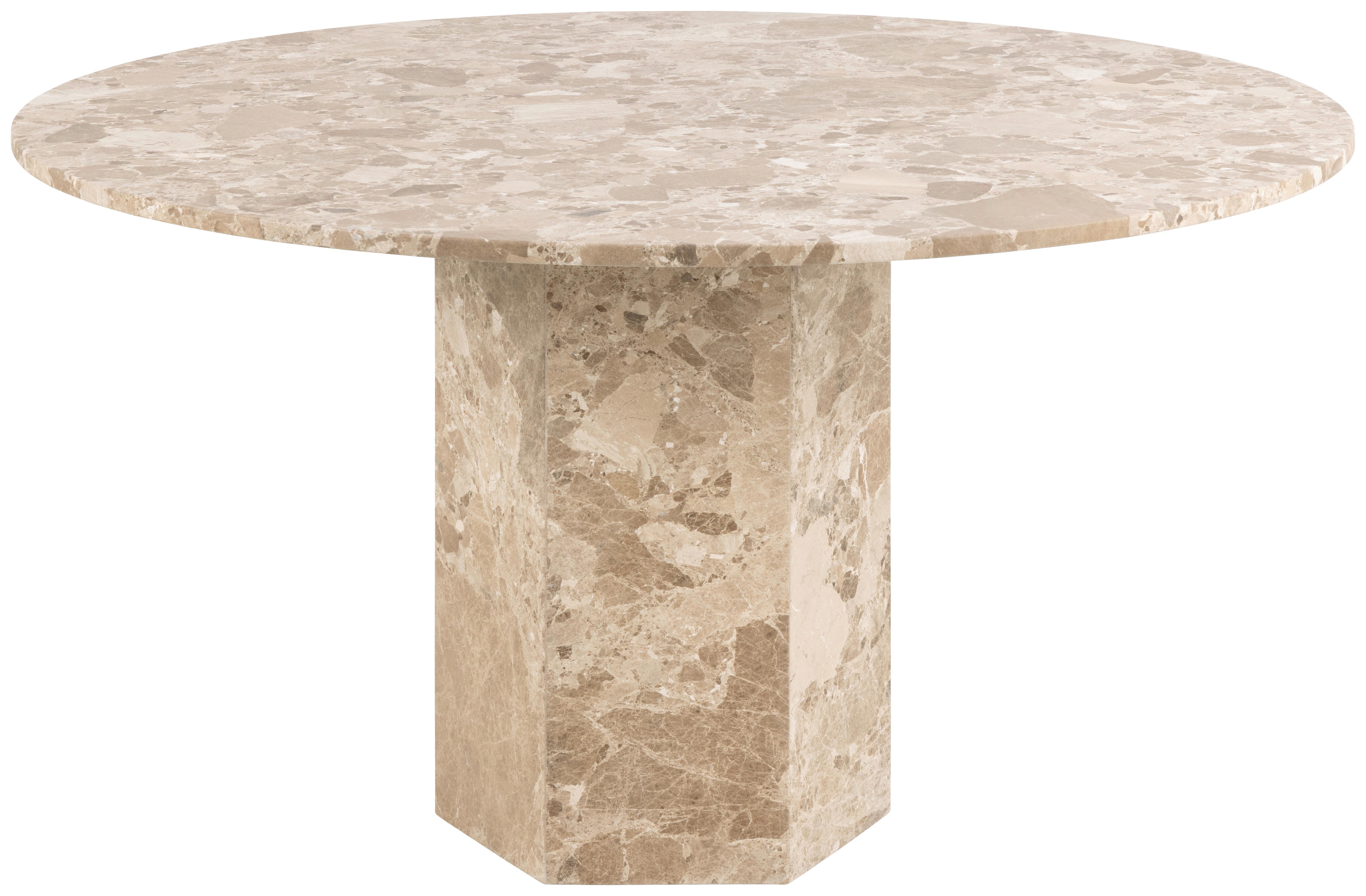 Esstisch Naxos H000022340 - Beige/Braun, Design, Stein (130/130/75cm) - MID.YOU