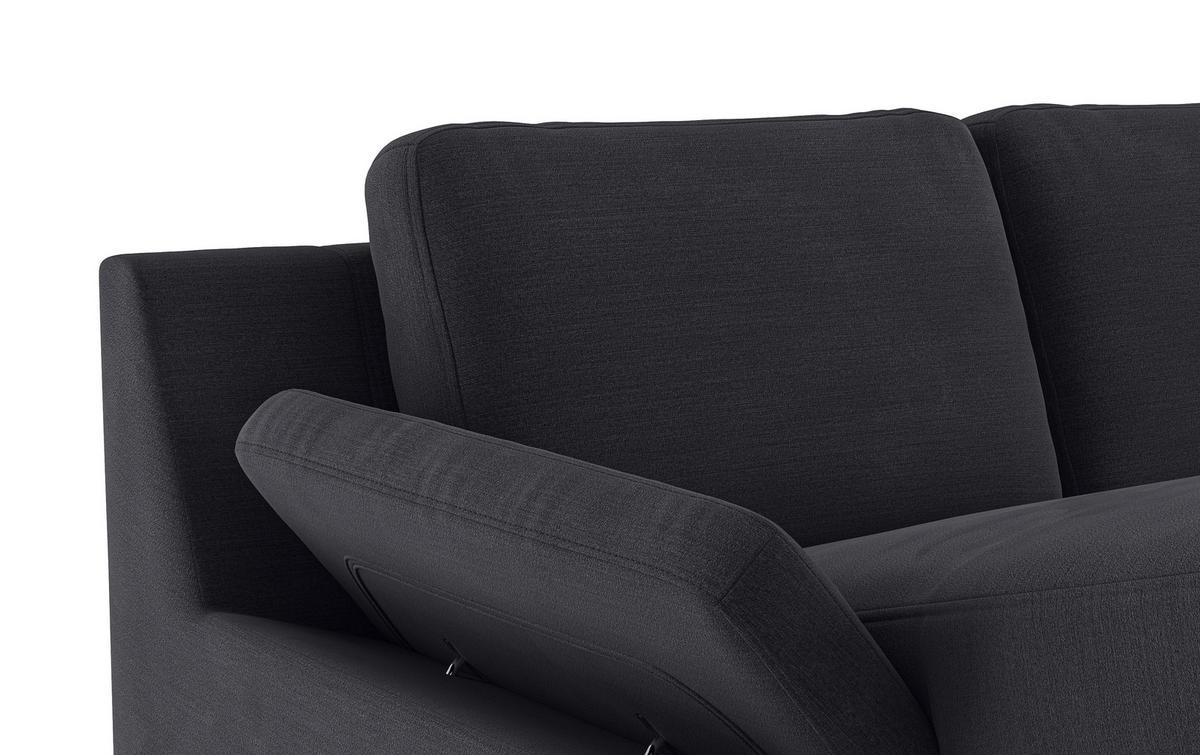 Wohnlandschaft Boom, Dunkelblau 156x309x204 - Schwarz/Dunkelblau, KONVENTIONELL, Textil (156/309/204cm) - Cotta