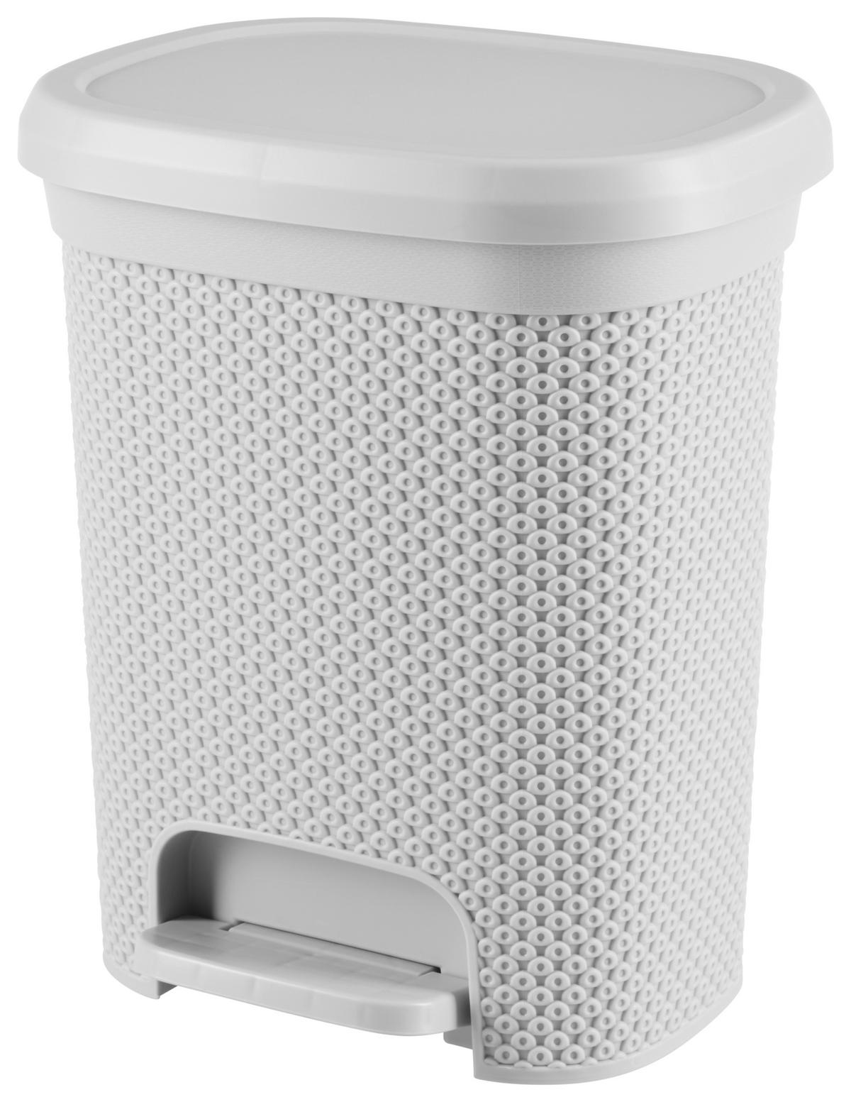 Szemetesvödör Denise Kb. 6,5l - világosszürke/fekete, Konventionell, műanyag (19,5/25/30,5cm) - Luca Bessoni