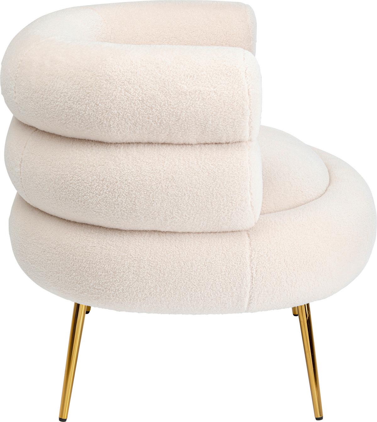 Cocktailsessel Livelli Creme B: 74 Cm - Goldfarben/Creme, Textil (74/77/73cm) - Kare-Design