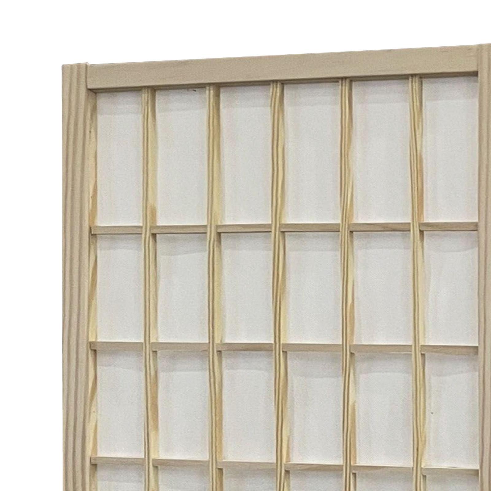 Paravent Naomi 2 B: 130 cm 3 Paneele Holz/Metall/Textil - Naturfarben/Weiß, MODERN, Holz/Textil (130/179/2cm)
