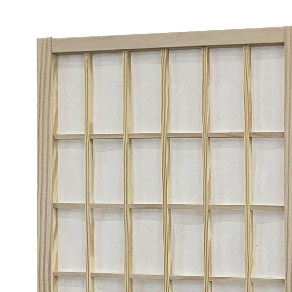 Paravent Naomi 2 B: 130 cm 3 Paneele Holz/Metall/Textil - Naturfarben/Weiß, MODERN, Holz/Textil (130/179/2cm)