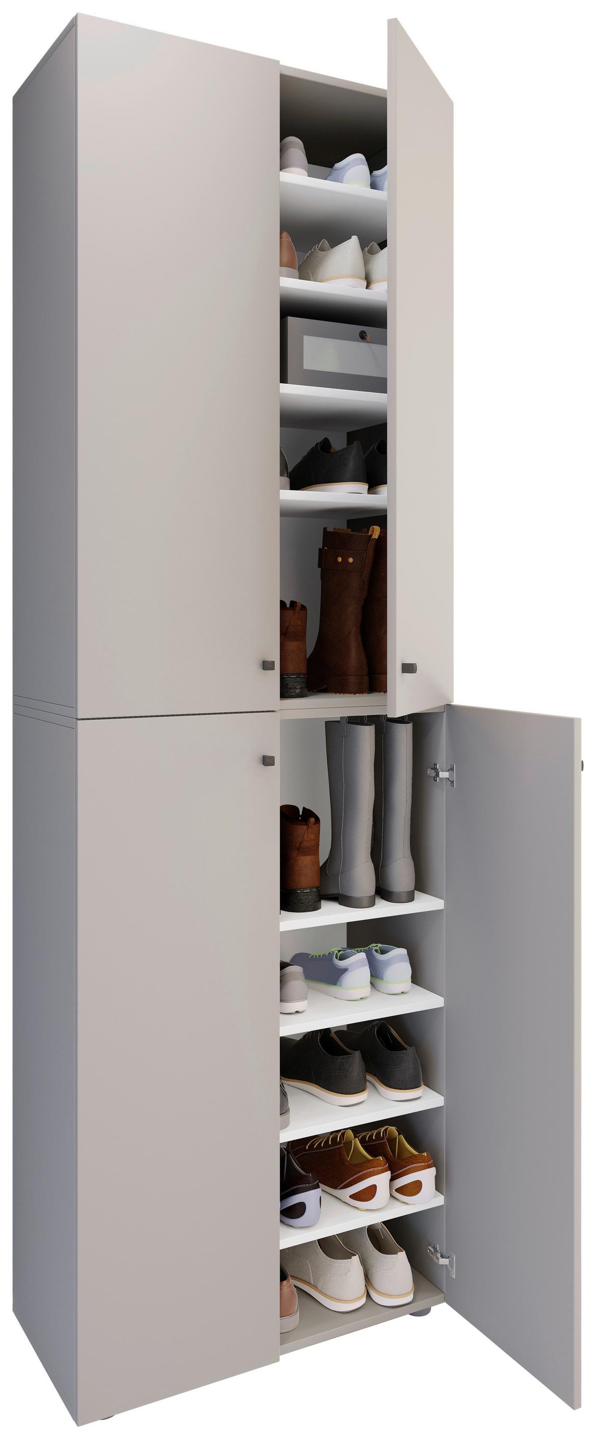 Schuhschrank Lona Grau B: 70 cm - Schwarz/Grau, Design, Holzwerkstoff (70/220/40cm) - MID.YOU