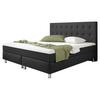Boxspringbett mit Topper 180x200 Köln Plus - Anthrazit/Silberfarben, KONVENTIONELL, Textil (180/115/210cm) - MID.YOU