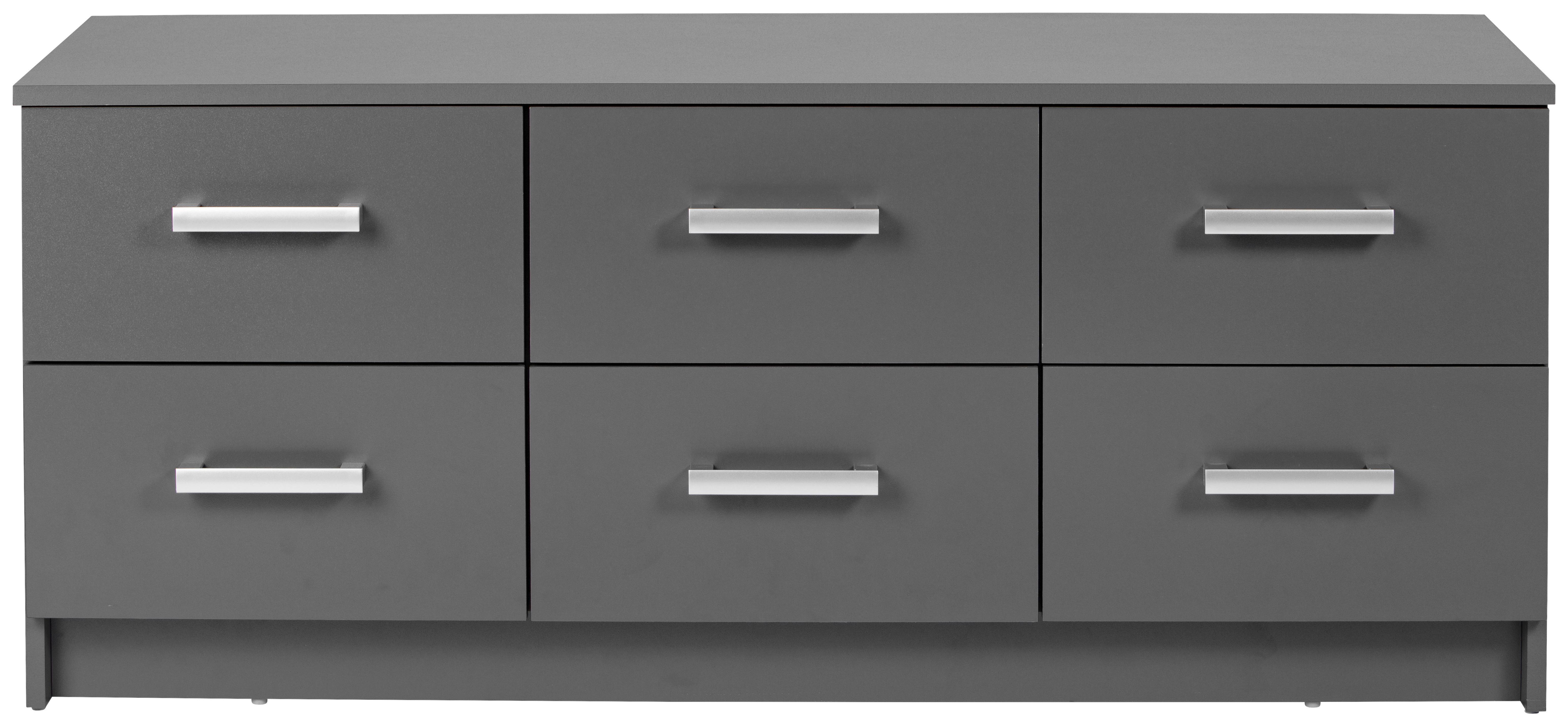 Kommode B: 121,80 cm Elenzio, Graphitfarben - Graphitfarben, Basics, Holzwerkstoff (121,80/40/50,8cm) - MID.YOU