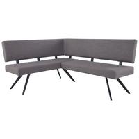 Eckbank Andros Hellgrau, S: 150x190 cm - Hellgrau/Schwarz, KONVENTIONELL, Textil/Metall (150/190cm) - MID.YOU