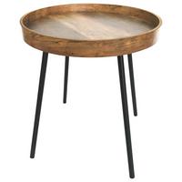 Beistelltisch Perugia Schwarz/eiche Dekor, Rund - Eichefarben/Schwarz, MODERN, Holzwerkstoff/Metall (40/45cm)