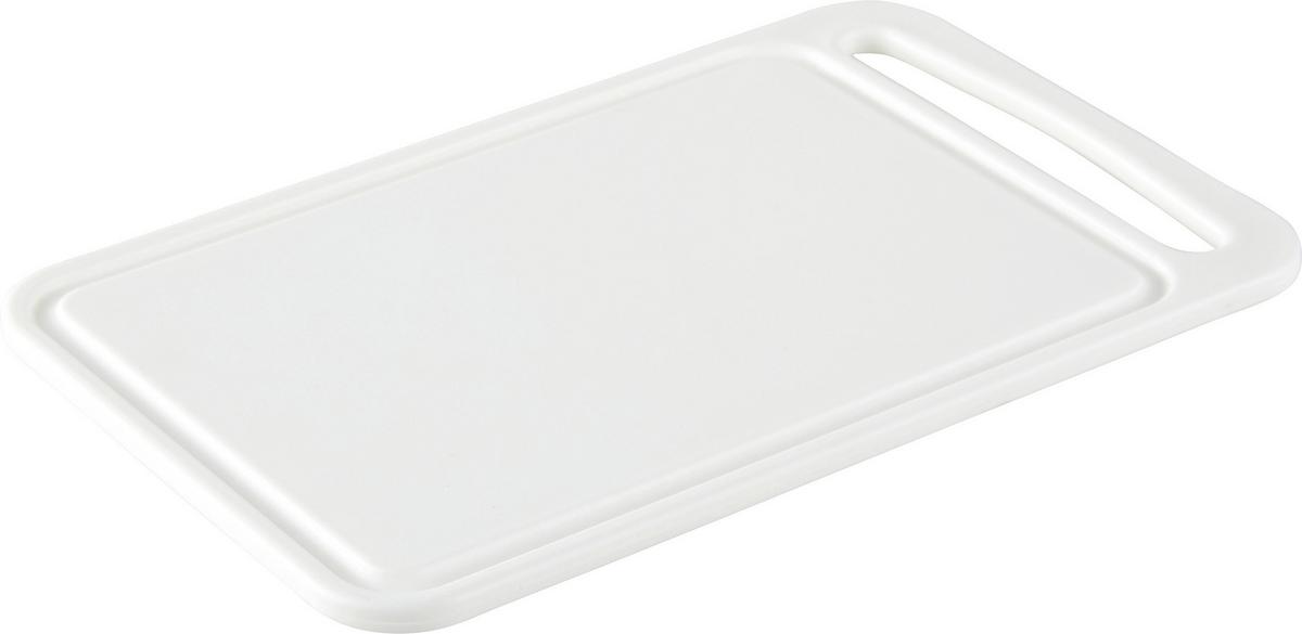 Vágódeszka Műanyag - fehér, Konventionell, műanyag (24/15/0,8cm)