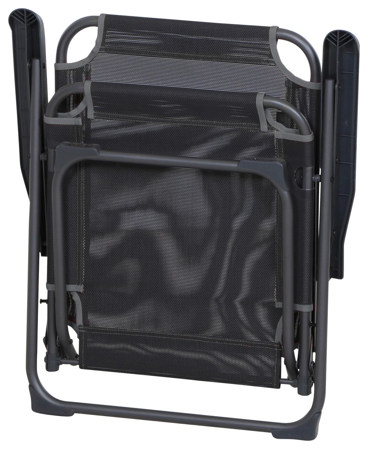 Campingstuhl Klappbar Mit Armlehnen Comfort - Anthrazit, KONVENTIONELL, Textil/Metall (58/95/70cm) - Siena Garden