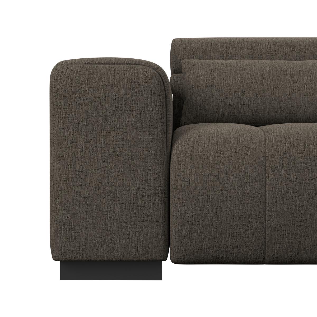 Ecksofa Matera Dunkelbraun S: 311x226cm - Dunkelbraun/Schwarz, Trend, Textil (311/226cm)