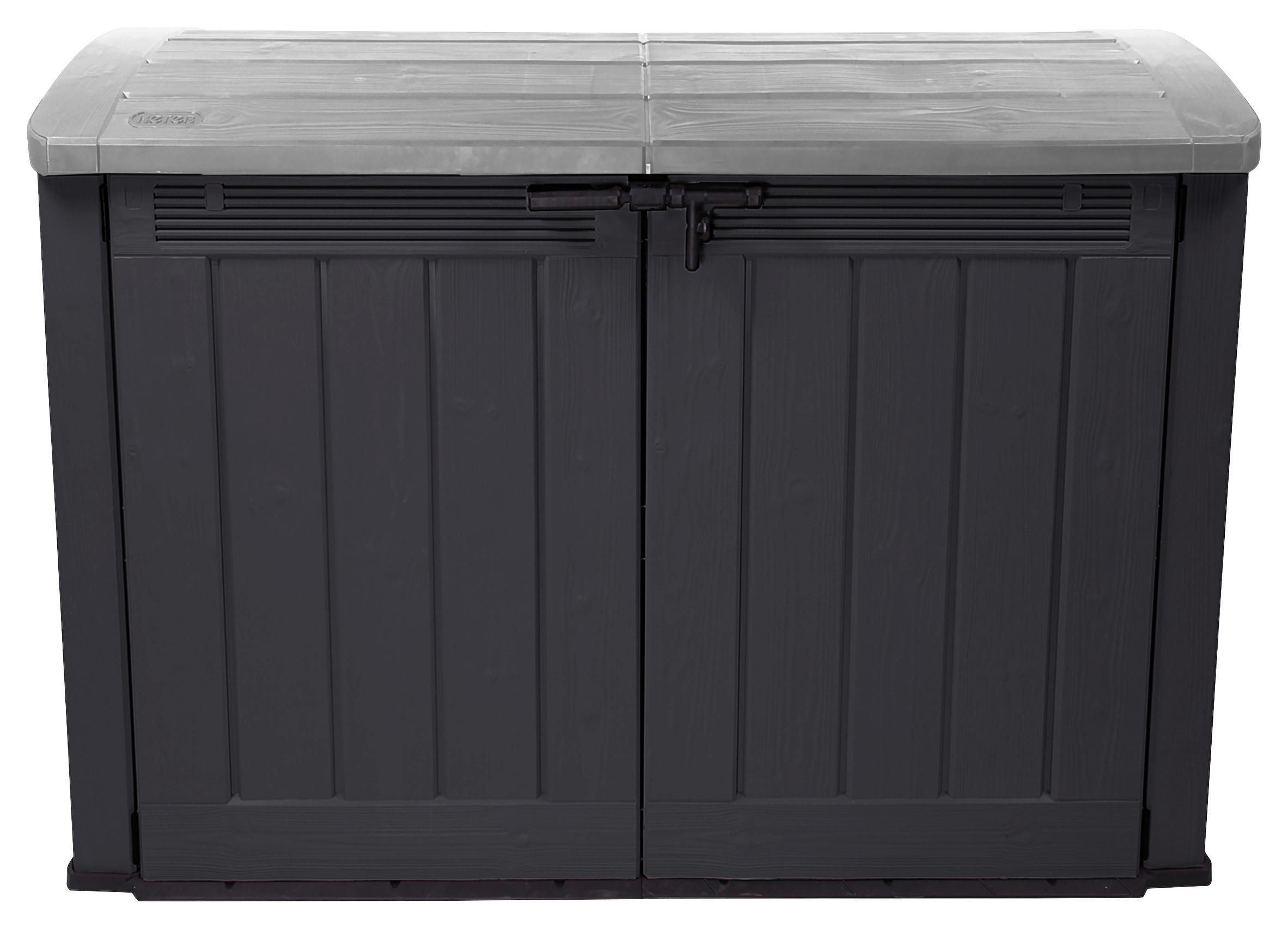 Mülltonnenbox für 2 Tonnen BxHxT 177x134x113 cm - Anthrazit/Grau, Basics, Kunststoff (177/134/113cm)