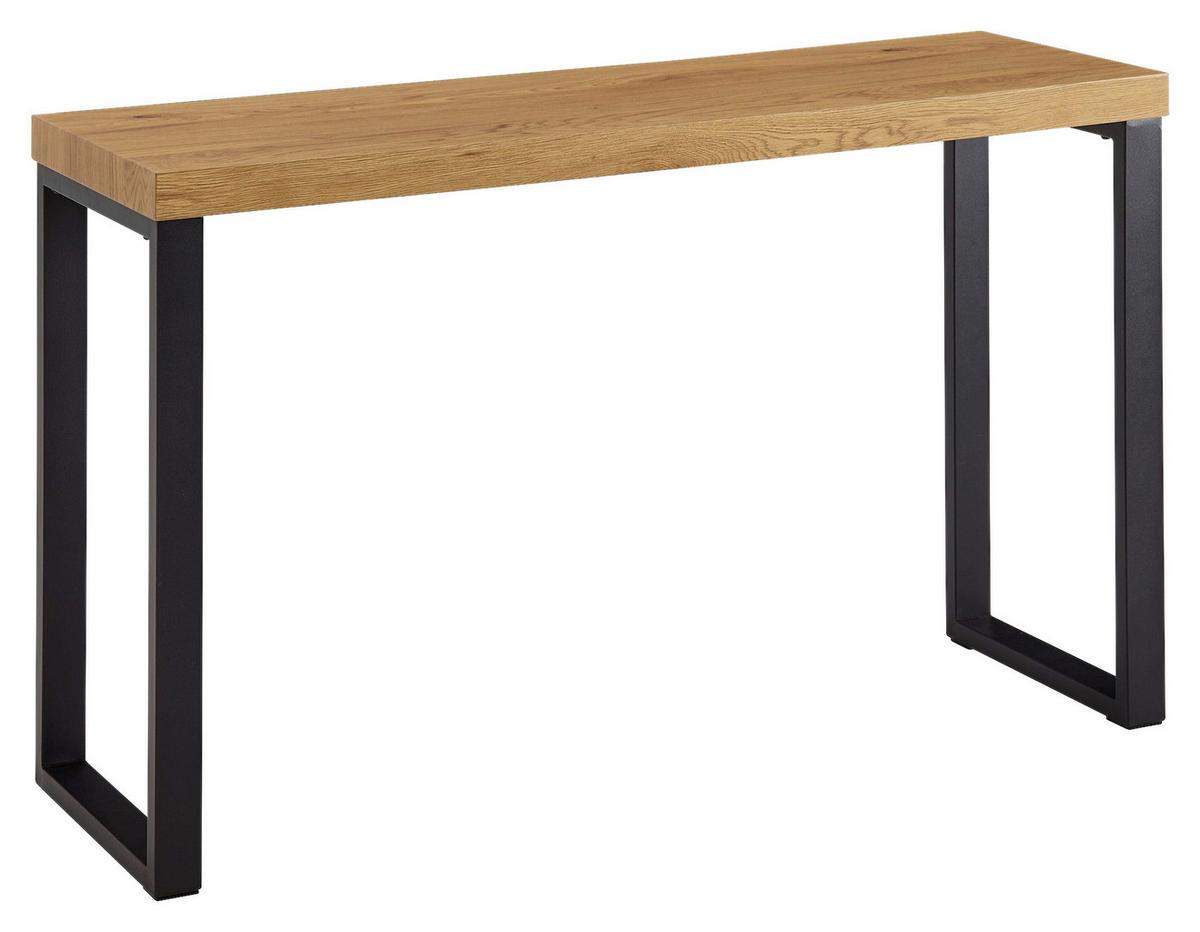 Konsolentisch Wohnling, Braun Dekor B: 39 cm - Schwarz/Braun, MODERN, Holzwerkstoff/Metall (120/39/75,5cm) - MID.YOU