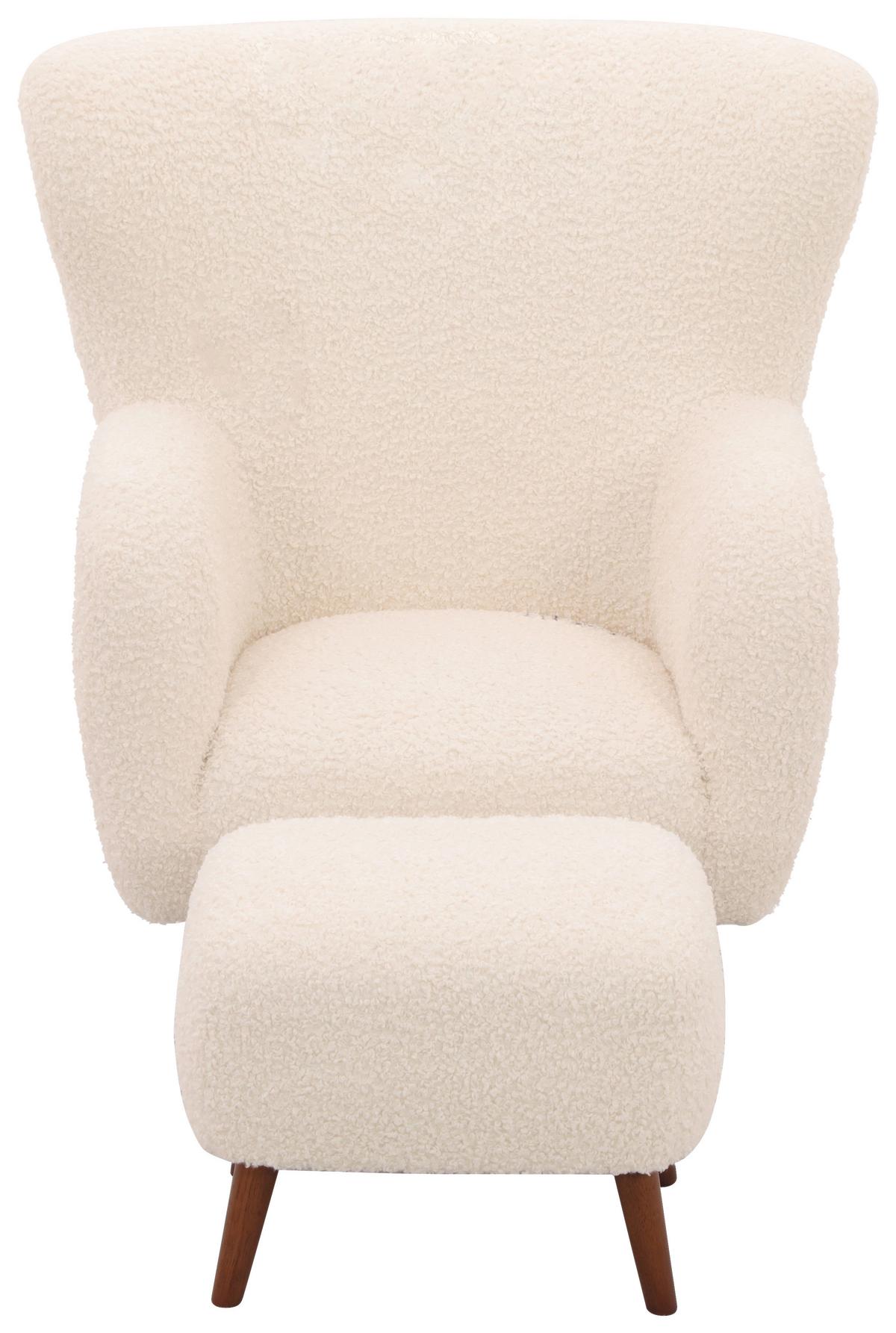Sesselset Savoy Weiß B: 90 cm - Kastanienfarben/Weiß, Design, Holz/Textil (90/98/88cm) - Livetastic