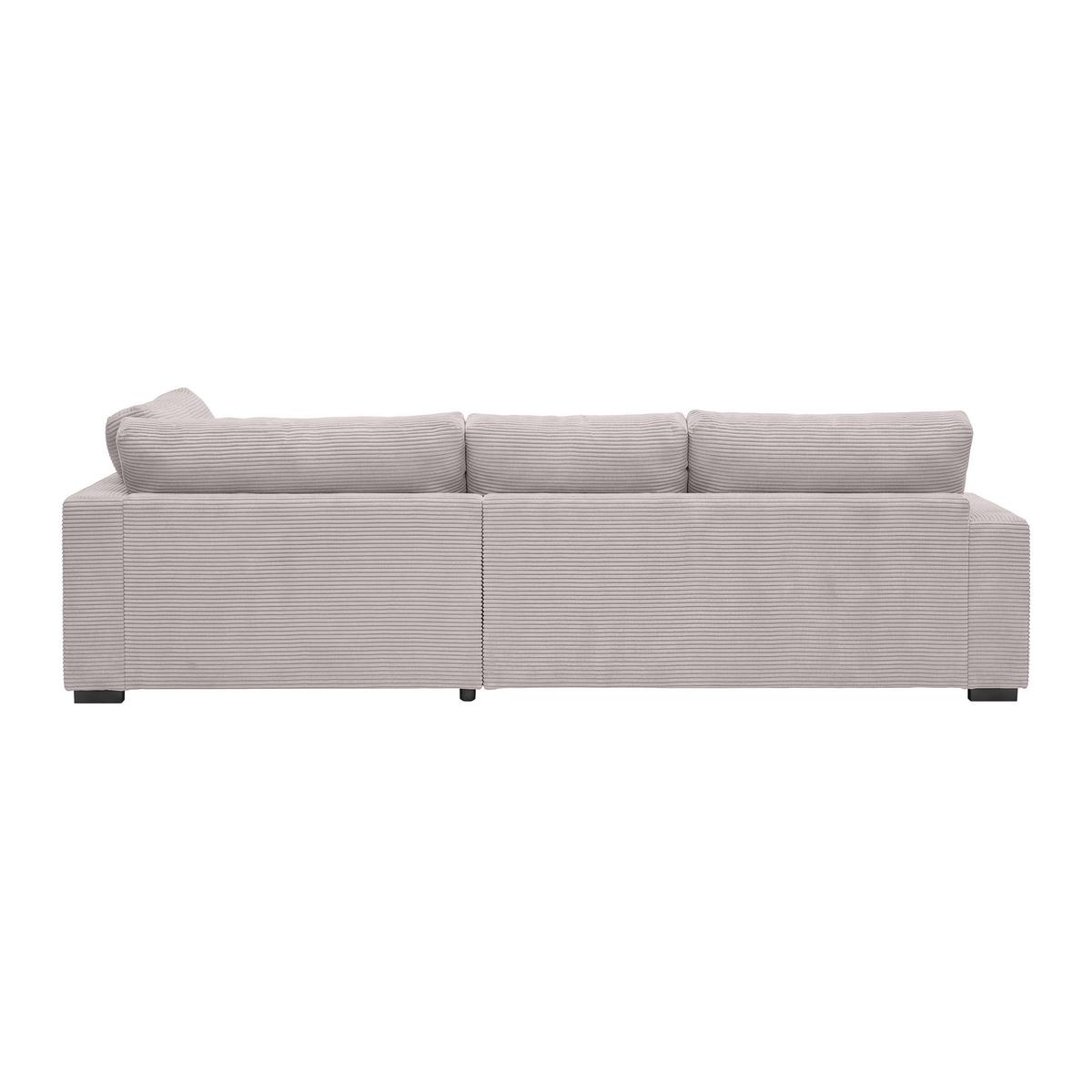 Rohová sedačka PEDRO, pravá, růžový manšestr - růžová/černá, Moderní, textil/plast (300/190cm) - Mömax