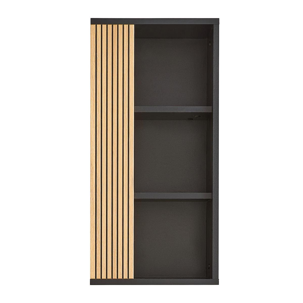 Závesná skrinka VENEZIA - čierna/farba duba, Lifestyle, kompozitné drevo (35/72/25cm) - Mömax