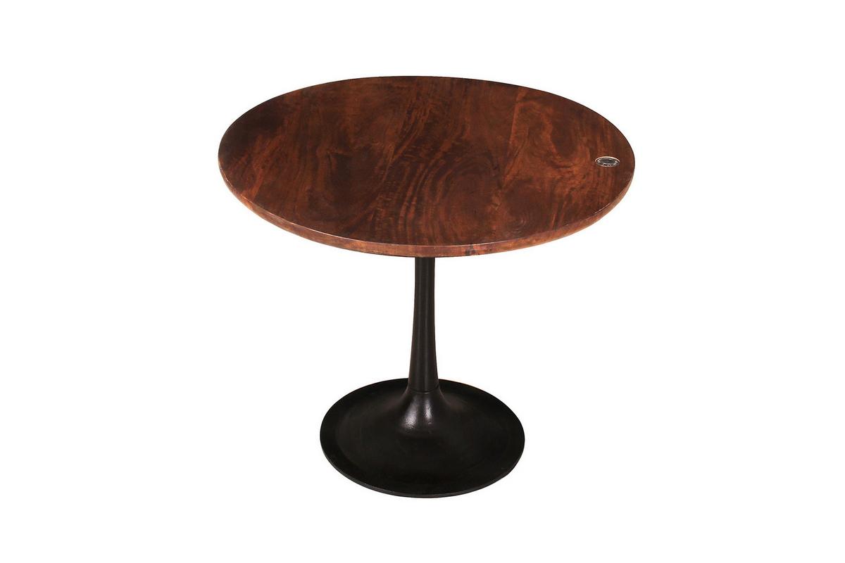 BEISTELLTISCH Mangoholz B: 60cm - Schwarz/Braun, Design, Holz/Metall (60/60/50cm) - MID.YOU