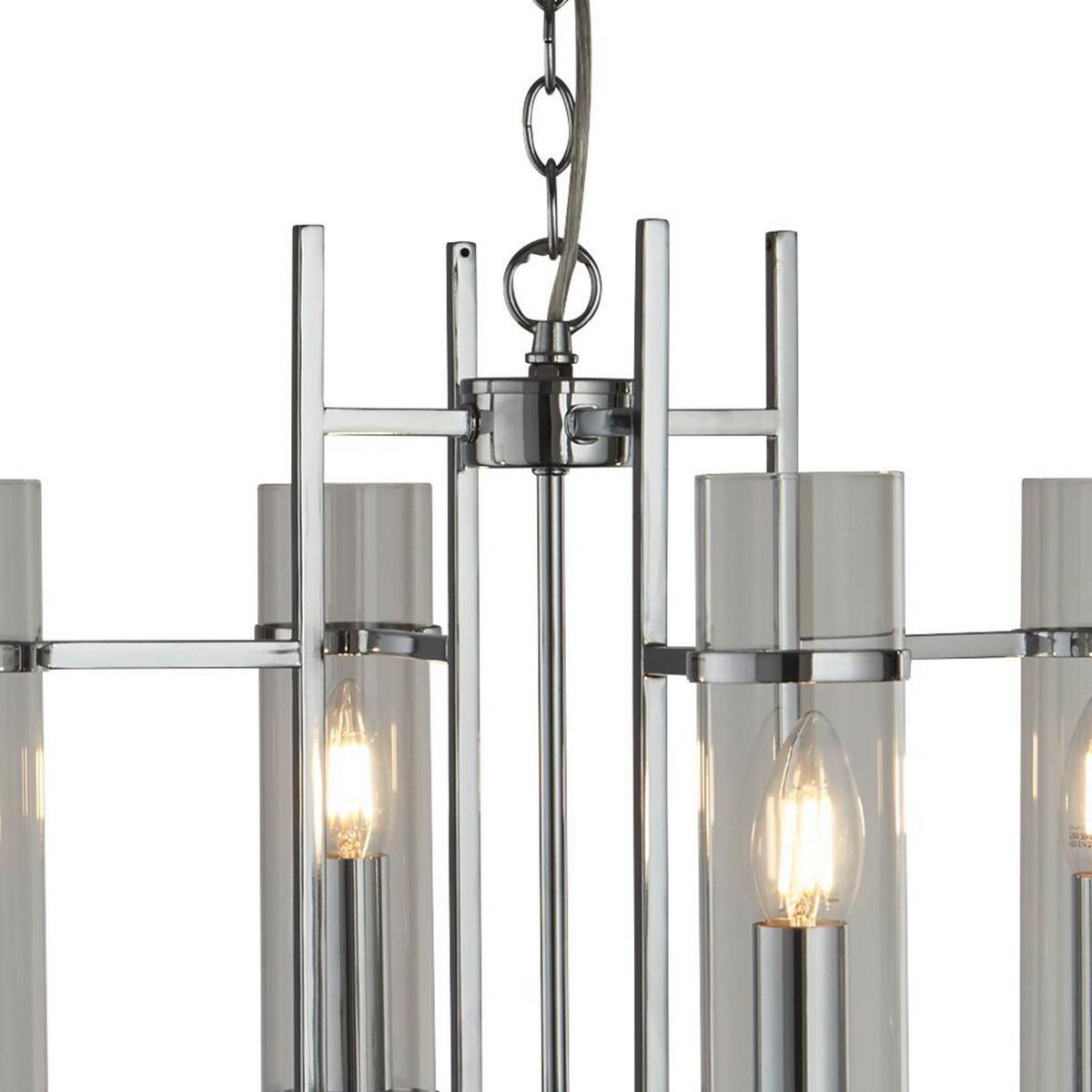 Hängeleuchte 3094-4cc - Chromfarben, Design, Glas/Metall (49/49/42-92cm)